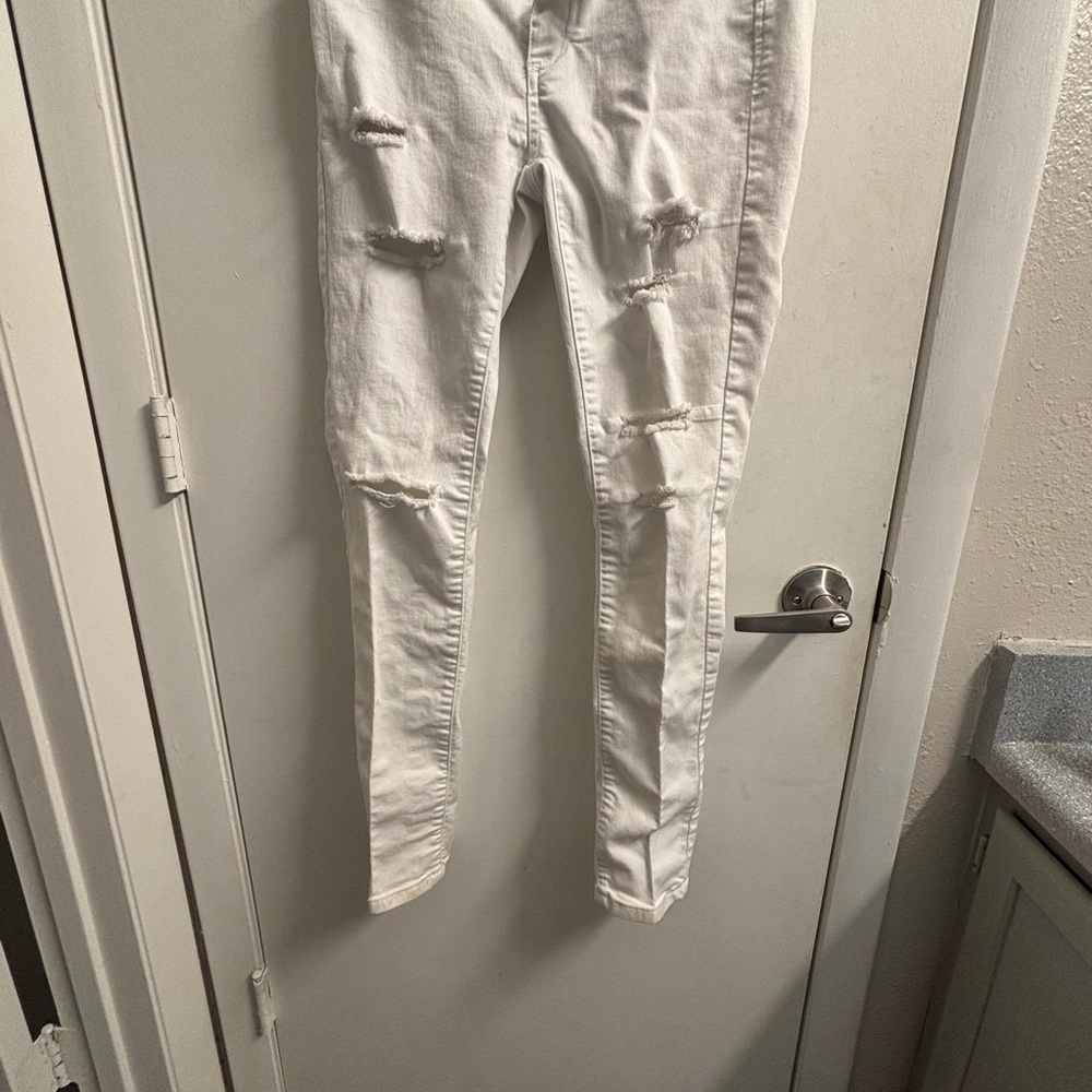 Women's White Distressed Jeans